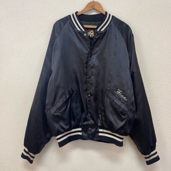 Vtg King Louie Mens Pro Fit Satin Varsity Bomber Jacket "Operating Engineers" XL - Picture 1 of 7